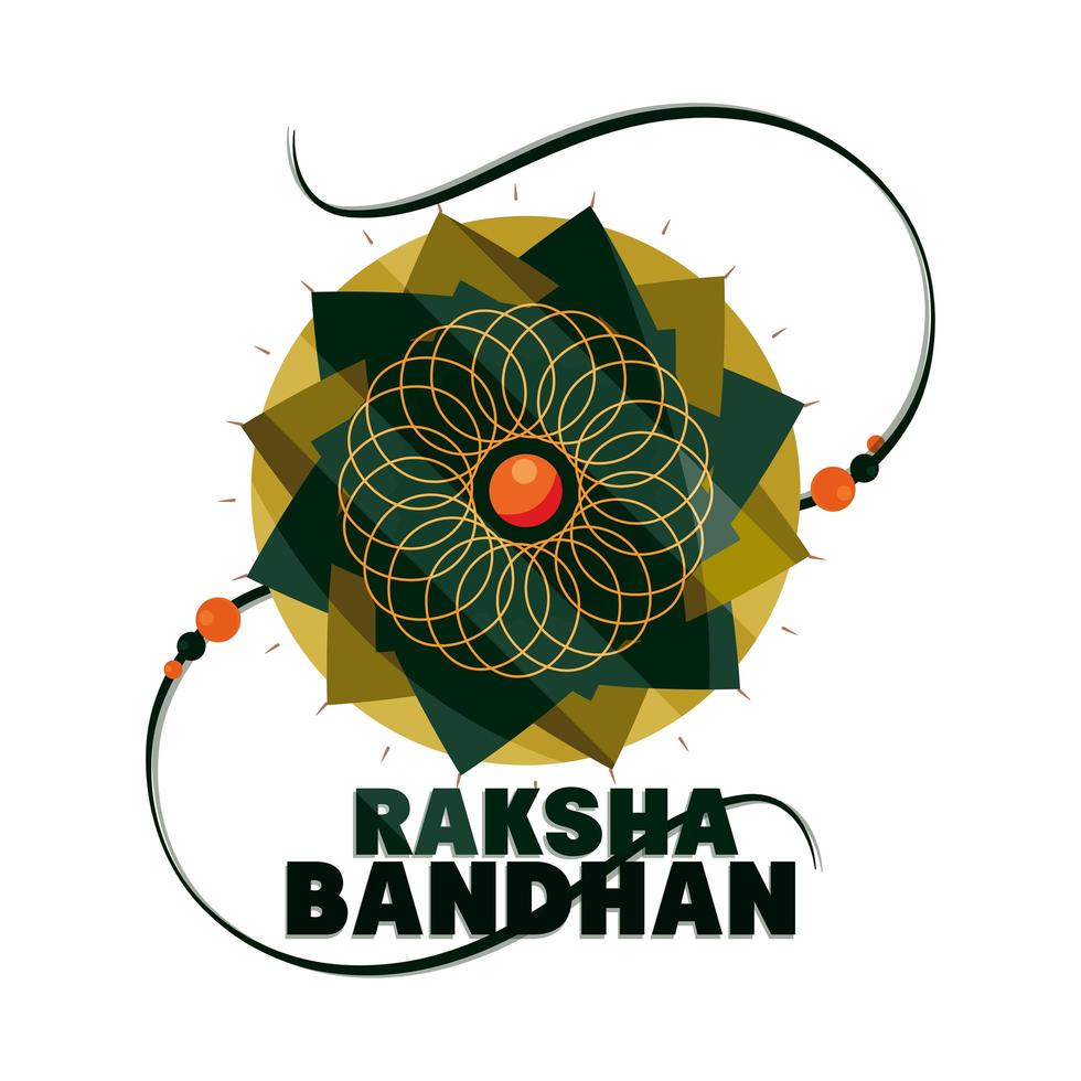 raksha bandhan braccialetto tradizionale indiano mandala d'amore tra fratelli e sorelle vettore