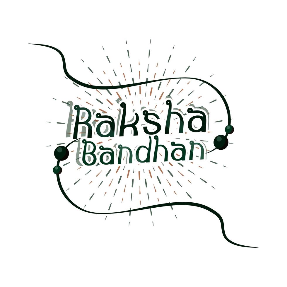 raksha bandhan braccialetto tradizionale indiano simbolo dell'amore tra fratelli e sorelle vettore