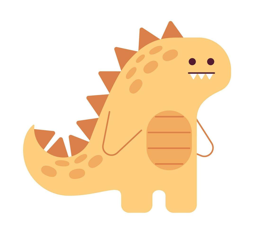 carino dinosauro semi piatto colore vettore oggetto. modificabile cartone animato clip arte icona su bianca sfondo. semplice individuare illustrazione per ragnatela grafico design