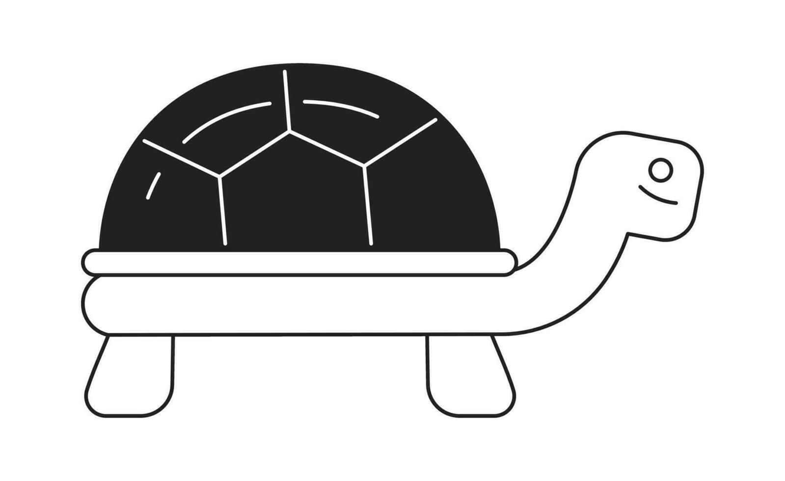 carino vecchio tartaruga in movimento lentamente monocromatico piatto vettore oggetto. modificabile cartone animato clip arte icona su bianca sfondo. semplice individuare illustrazione per ragnatela grafico design