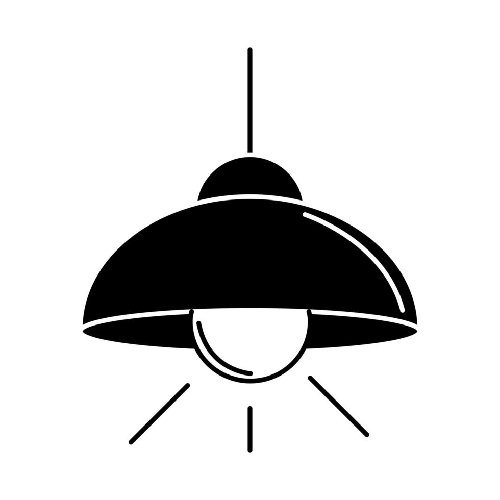lampada da soffitto lampadina elettrica eco idea metafora isolato icona silhouette style vettore