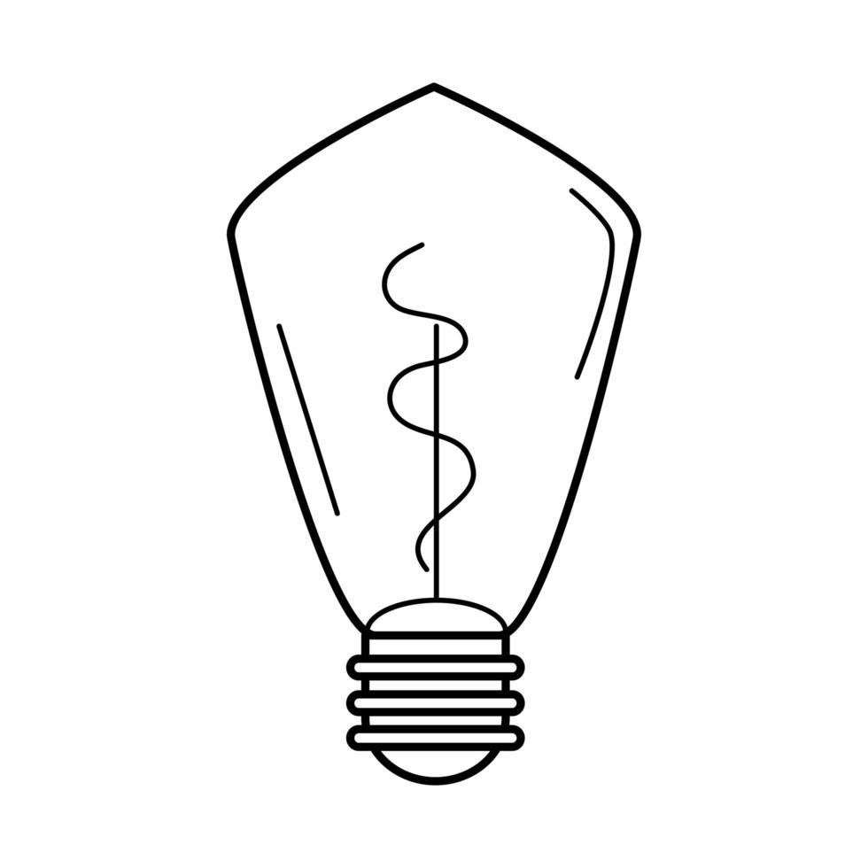 lampadina elettrica eco idea metafora isolato stile linea icona vettore
