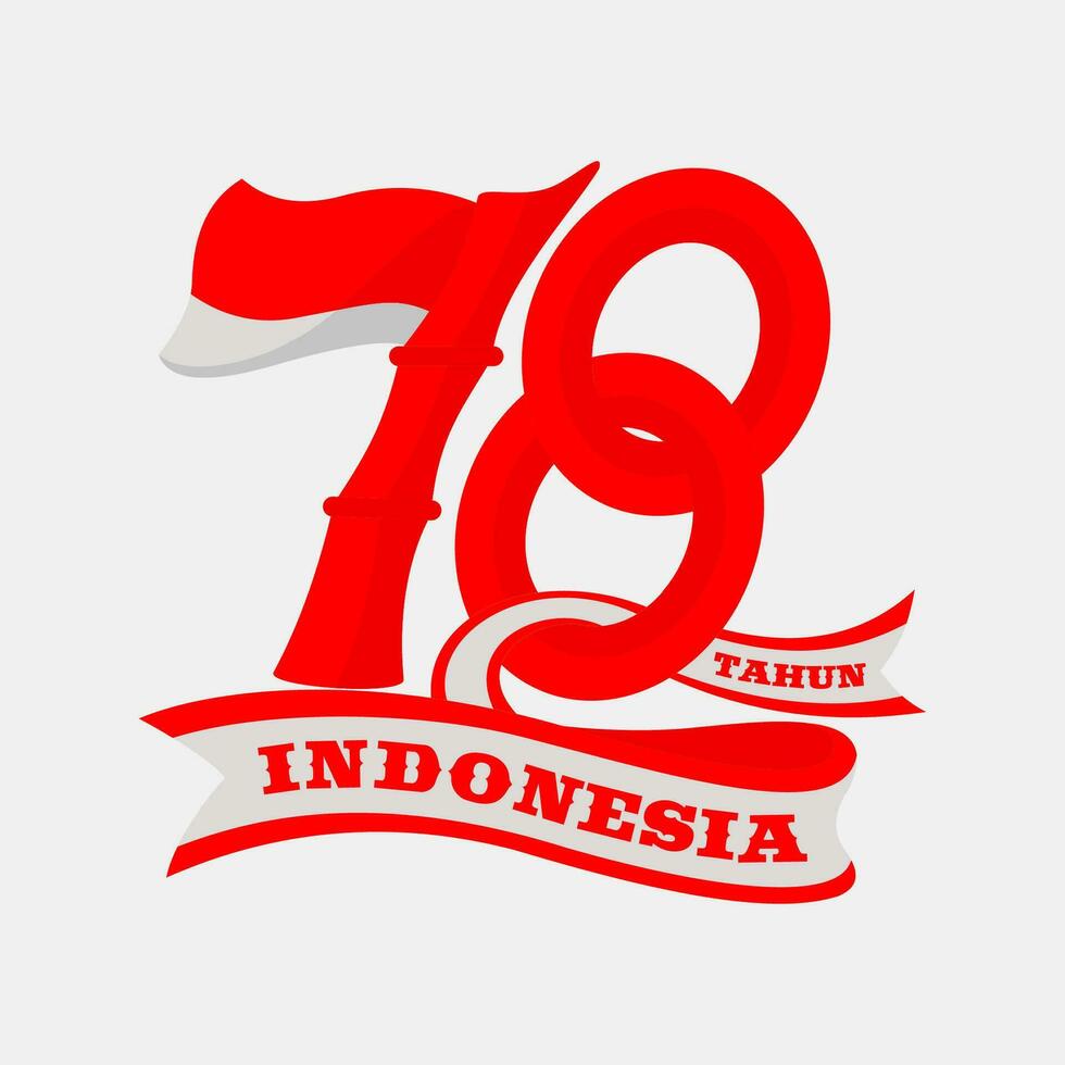 logo di il 78 ° indipendenza giorno di il repubblica di Indonesia. bene per stampe, manifesti, celebrazione, decorazione, annuncio, eccetera. vettore