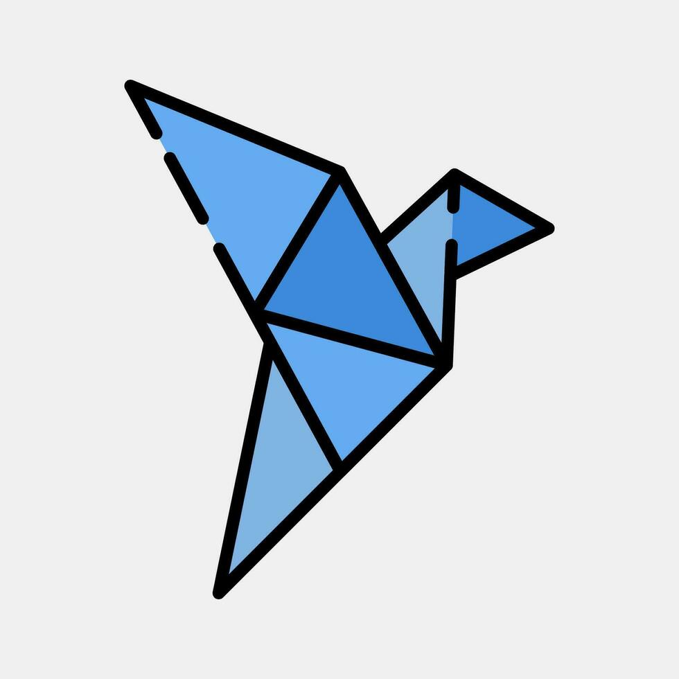 icona origami uccello. Giappone elementi. icone nel pieno linea stile. bene per stampe, manifesti, logo, annuncio, infografica, eccetera. vettore