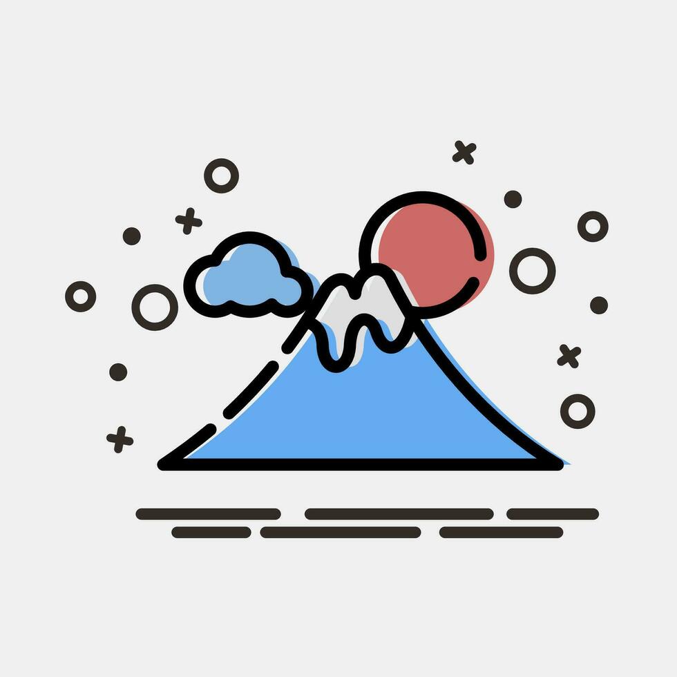 icona fuji montagna. Giappone elementi. icone nel mbe stile. bene per stampe, manifesti, logo, annuncio, infografica, eccetera. vettore