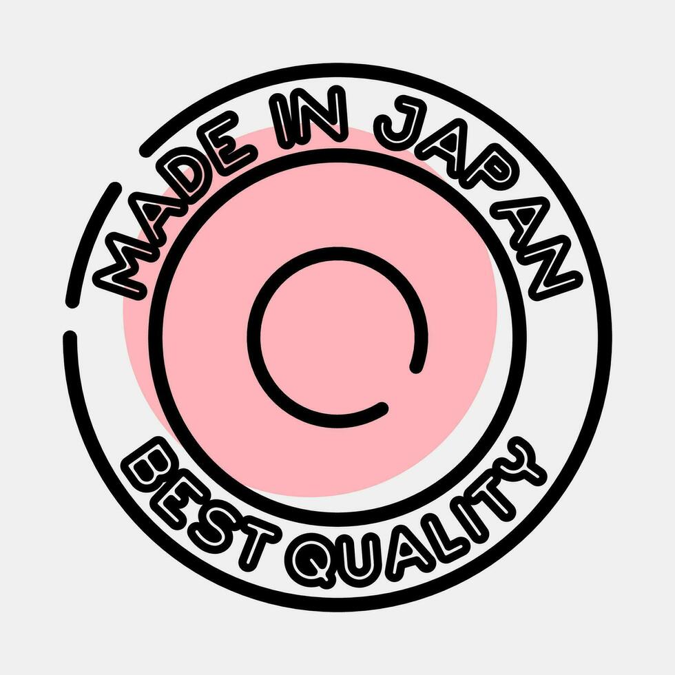 icona fatto nel Giappone. Giappone elementi. icone nel colore individuare stile. bene per stampe, manifesti, logo, annuncio, infografica, eccetera. vettore