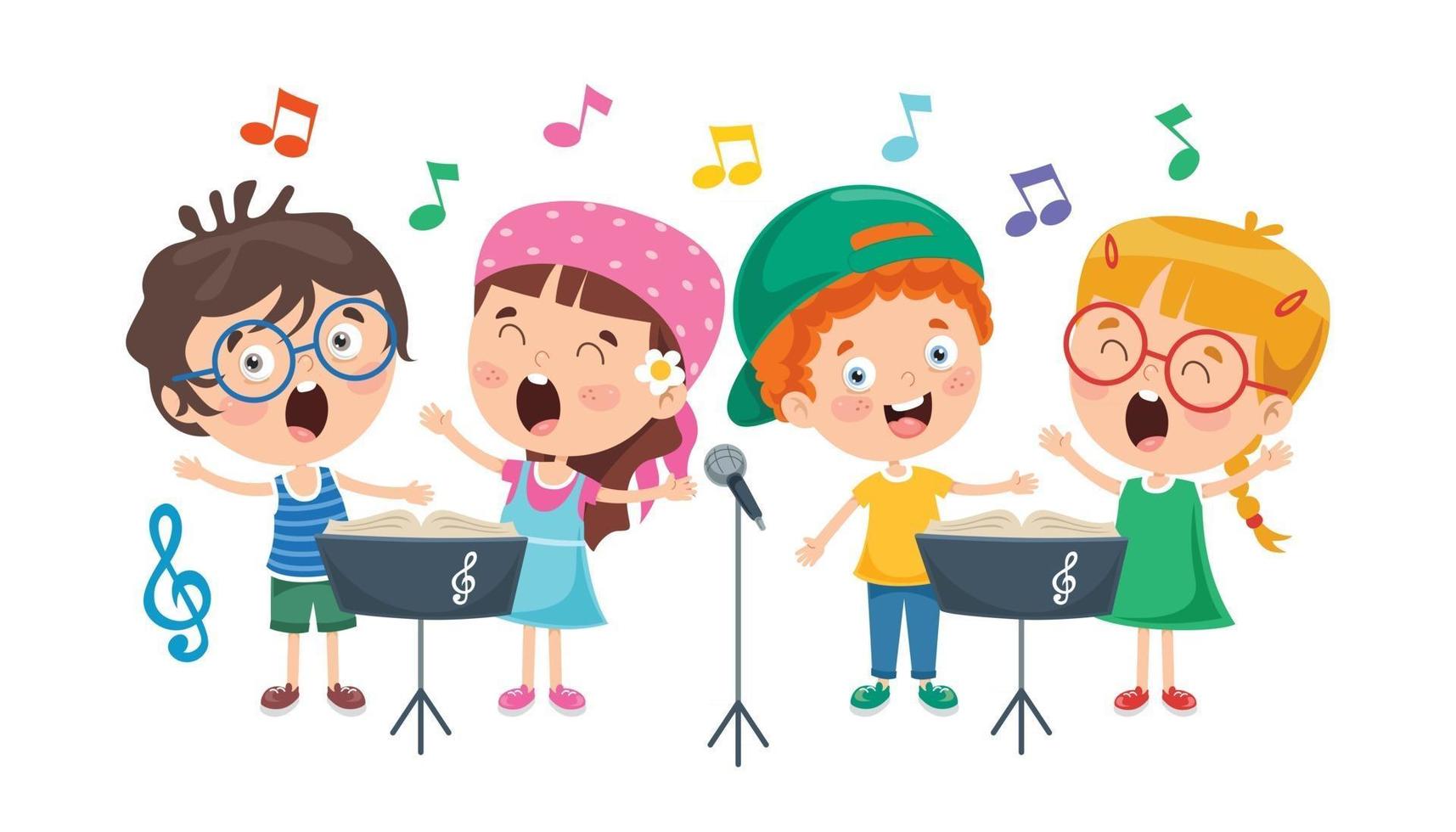 bambini divertenti che suonano musica vettore