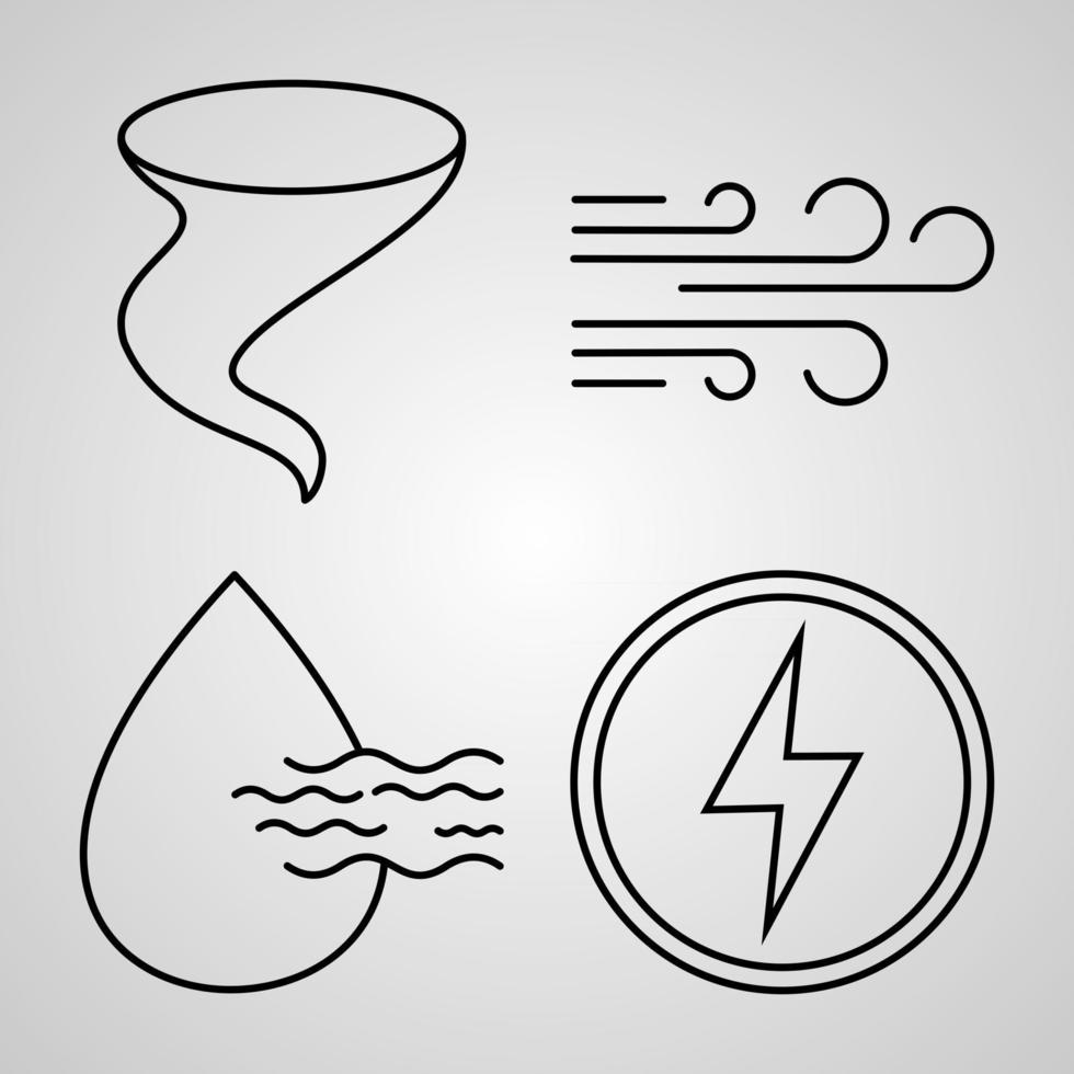 set di icone della linea meteorologica raccolta di simboli vettoriali in stile contorno alla moda