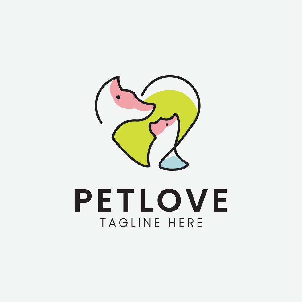 logo di amore per animali domestici vettore