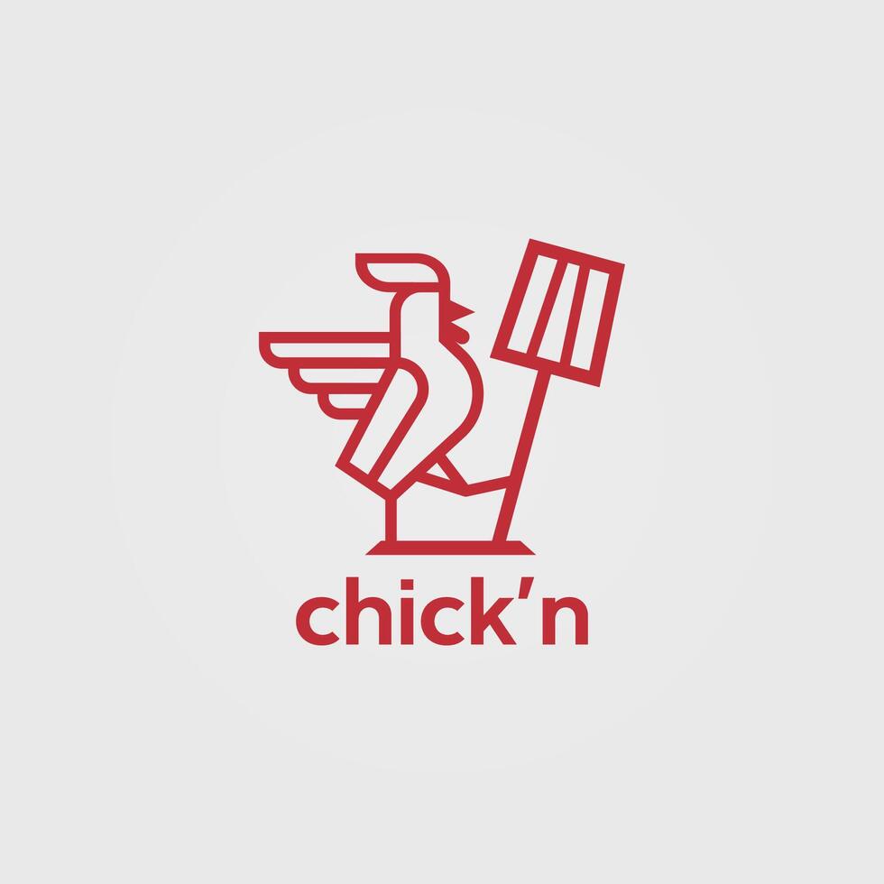 pollo logo, pollo, cucchiaio icona logo vettore