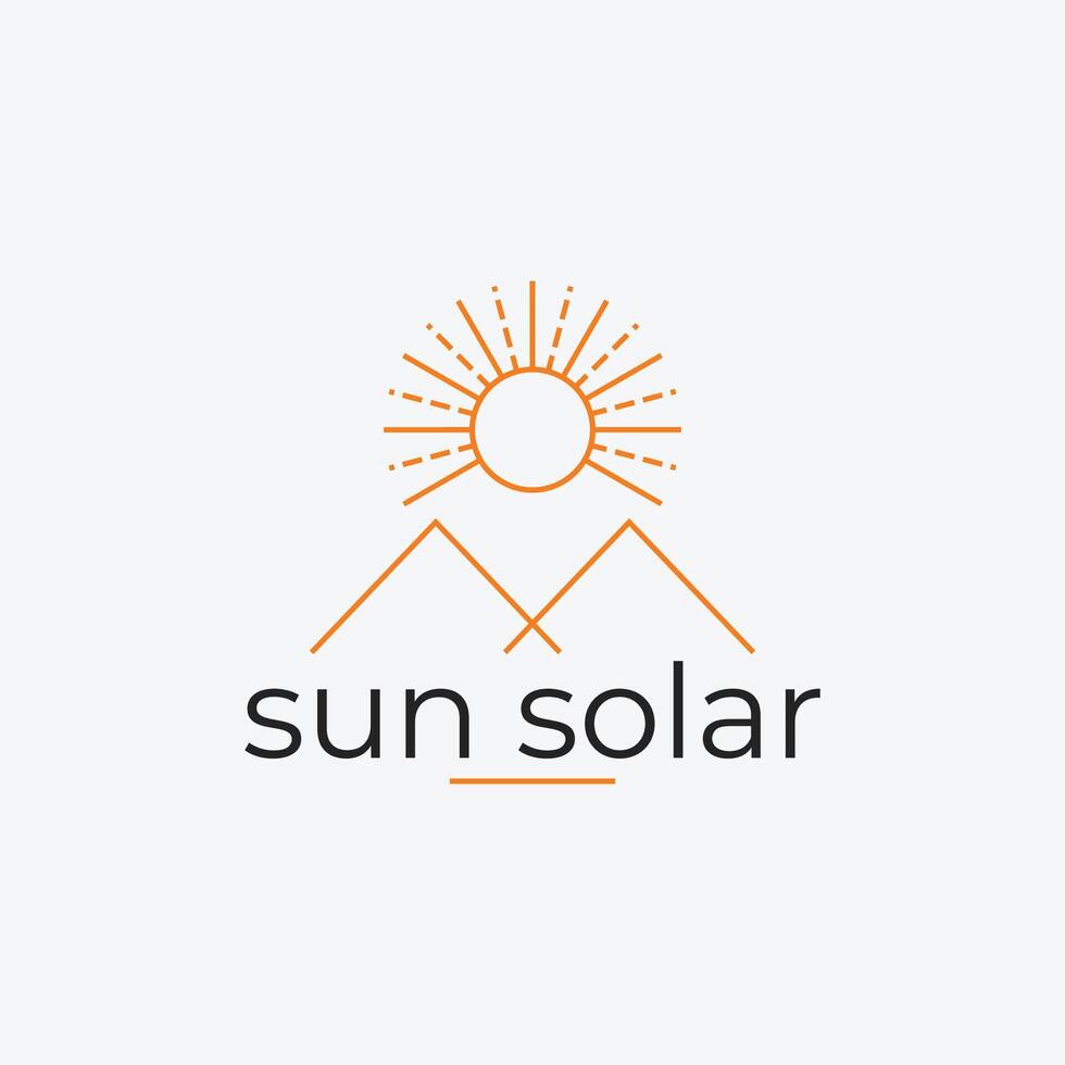 energia Casa e sole solare logo vettore