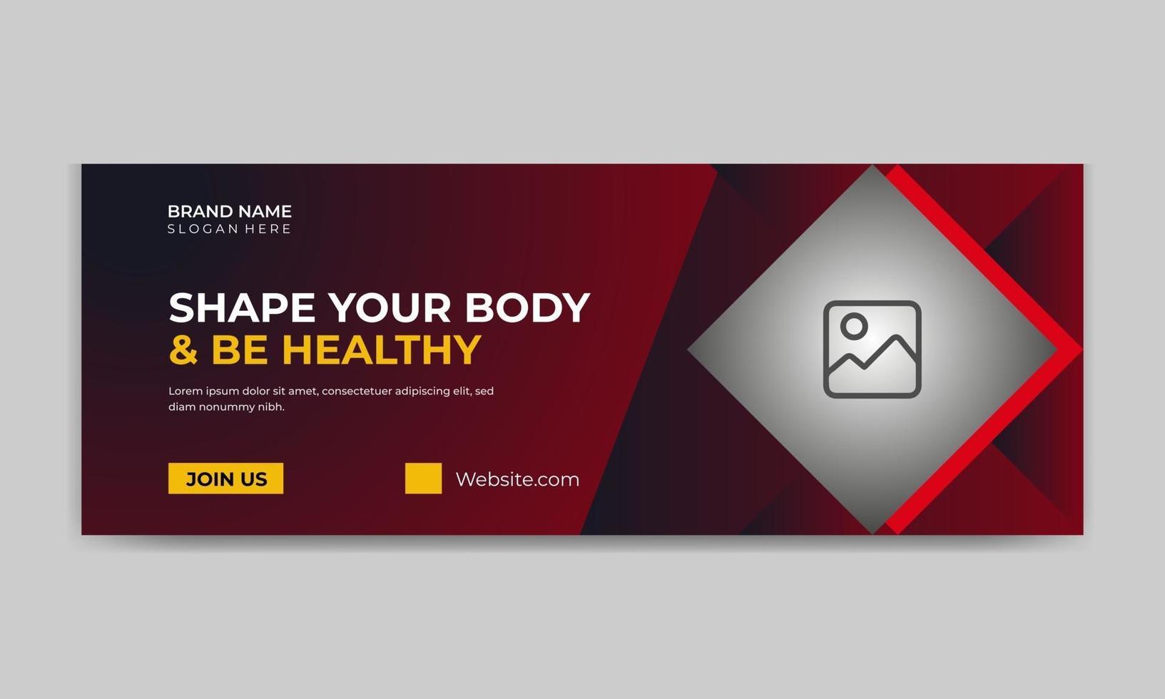 banner web e design di copertina per palestra e fitness vettore