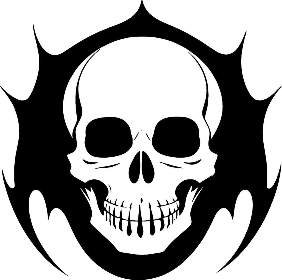 cranio ossatura scheletro logo semplice nero tatuaggio pirata vettore