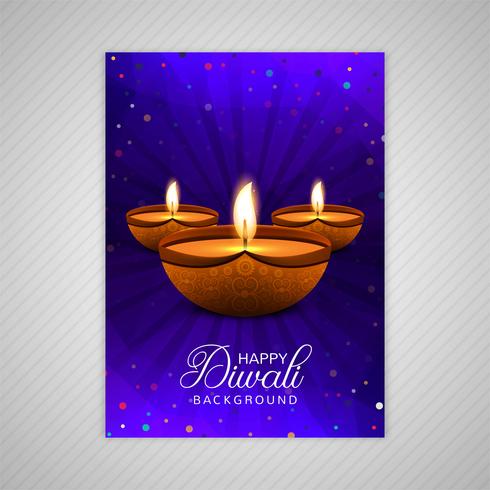 Poster con un diya per diwali design colorato modello flyer vettore