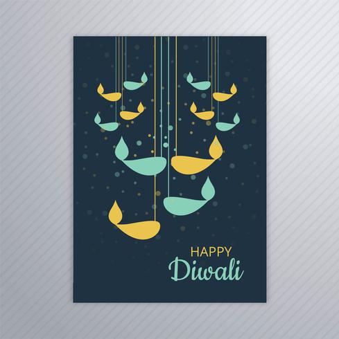Disegno decorativo del modello di cartolina d'auguri di diwali vettore