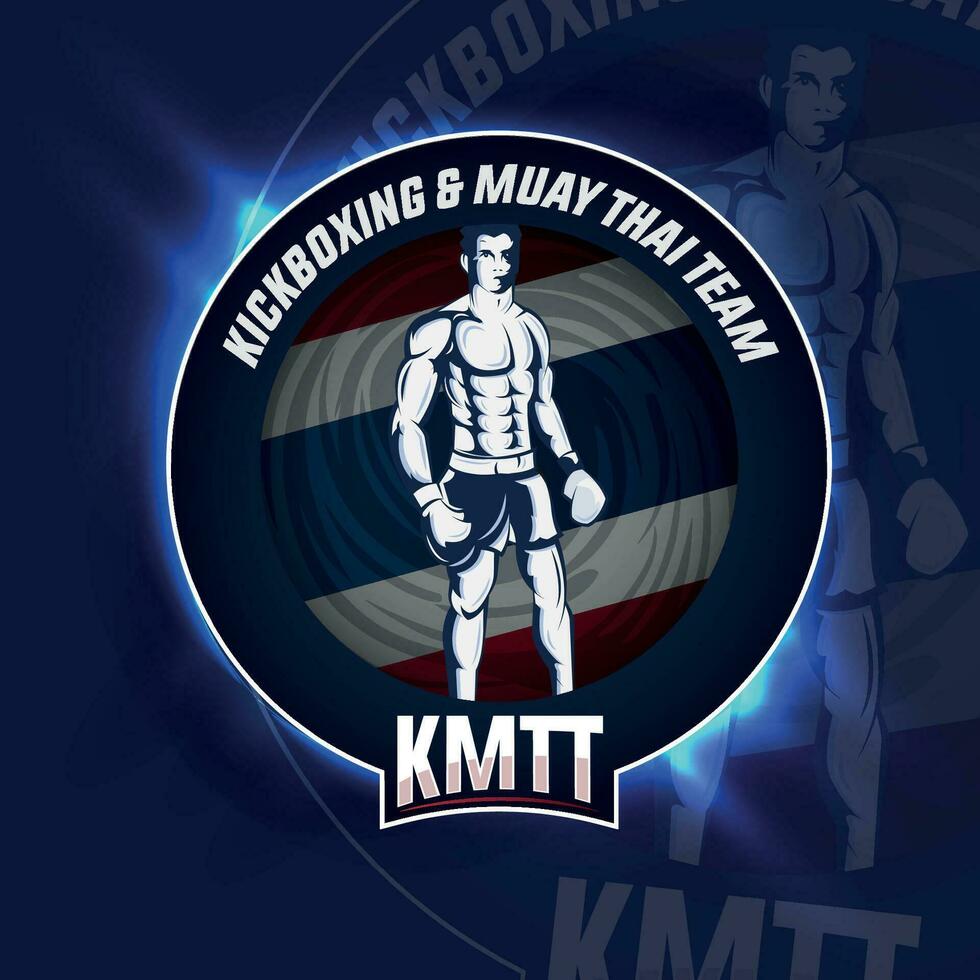 kickboxing muay tailandese squadra logo illustrazione vettore