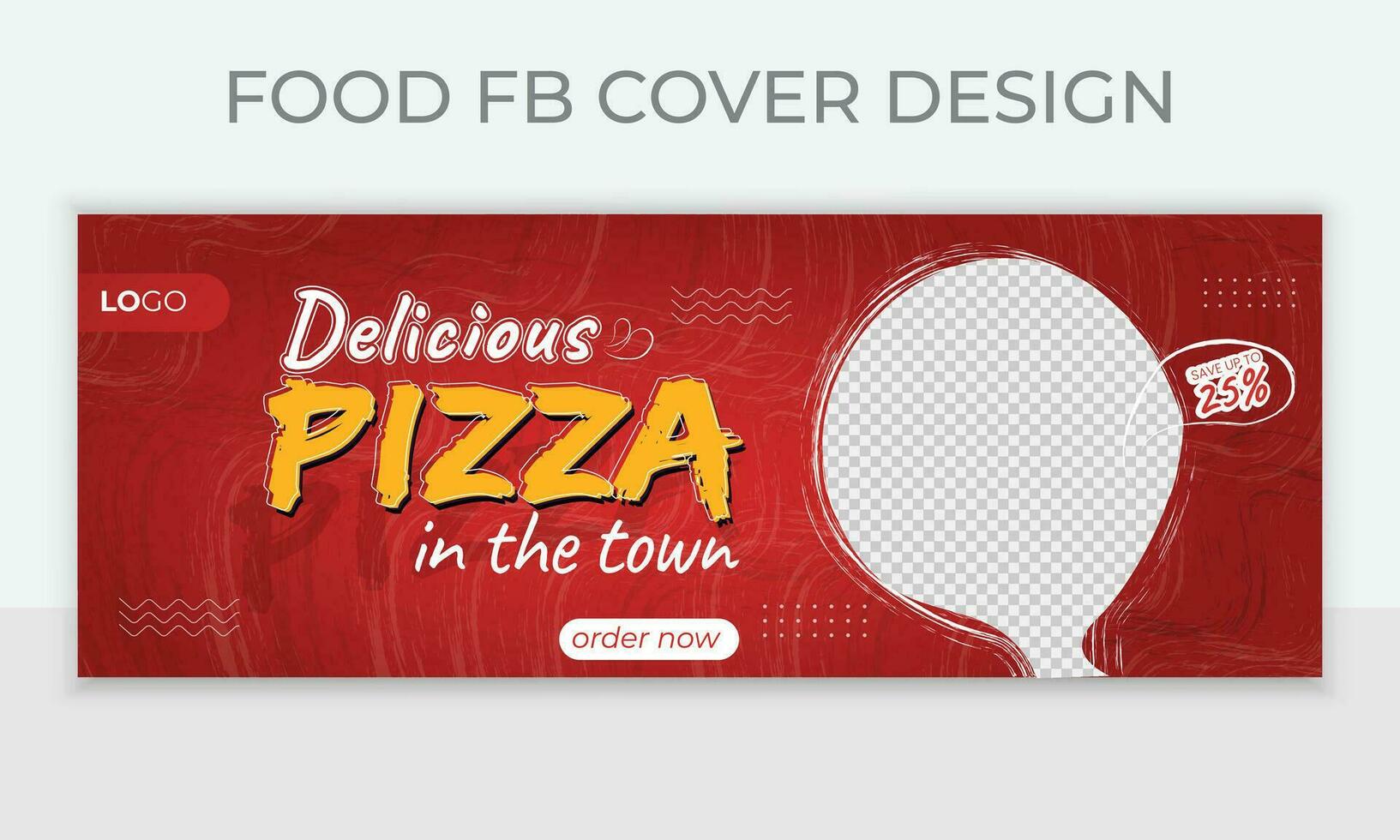 delizioso cibo sociale media copertina o ragnatela bandiera design modello vettore