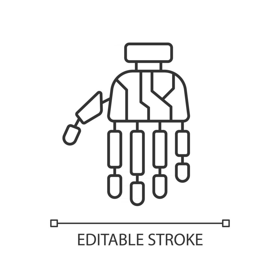 icona del glifo nero dell'arto bionico vettore
