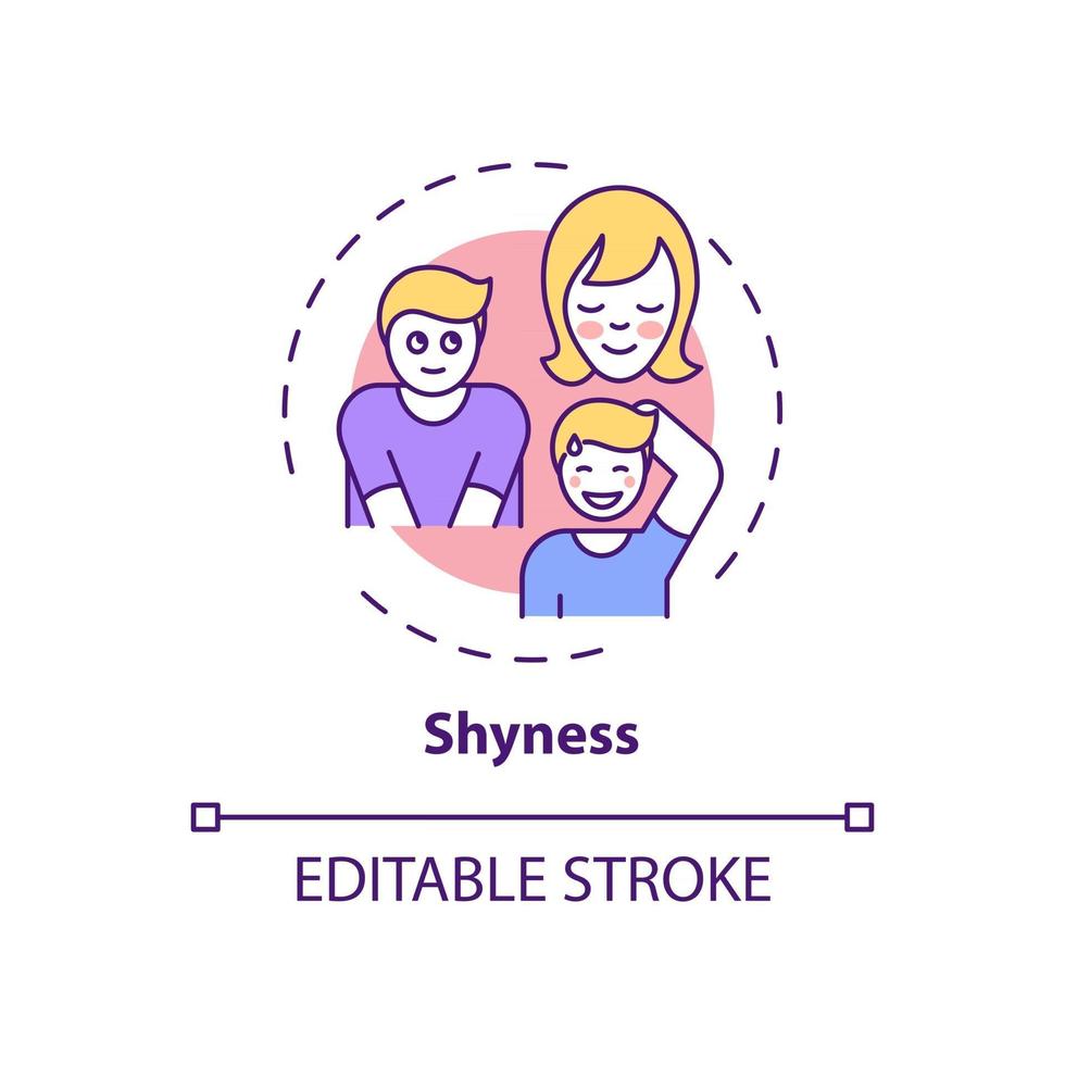 icona del concetto di timidezza vettore