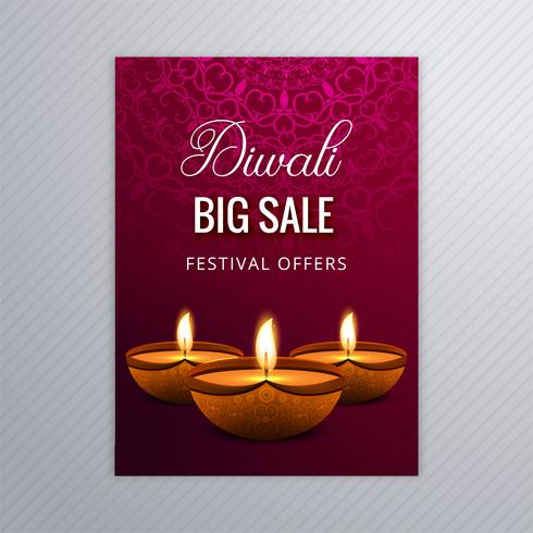 Bella brochure per diwali modello diwali colorato vettore