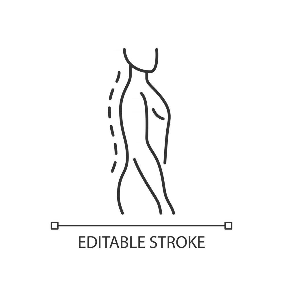 icona lineare di correzione della postura in piedi vettore