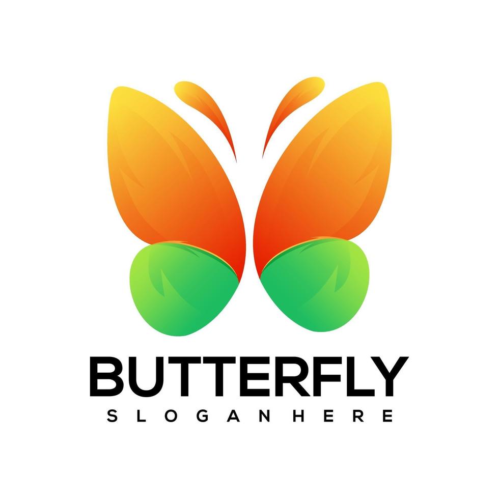 illustrazione del logo colorato della farfalla vettore