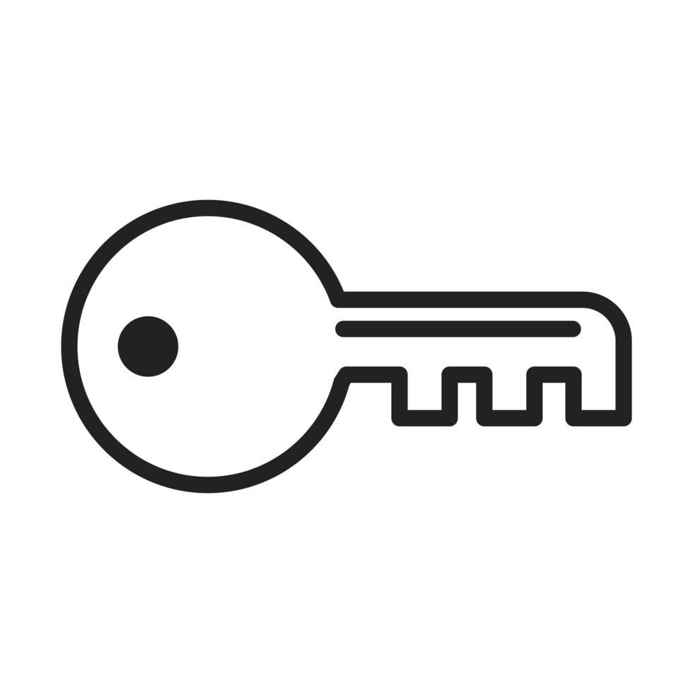 sicurezza informatica e informazioni o protezione della rete icona di stile della linea di blocco chiave vettore