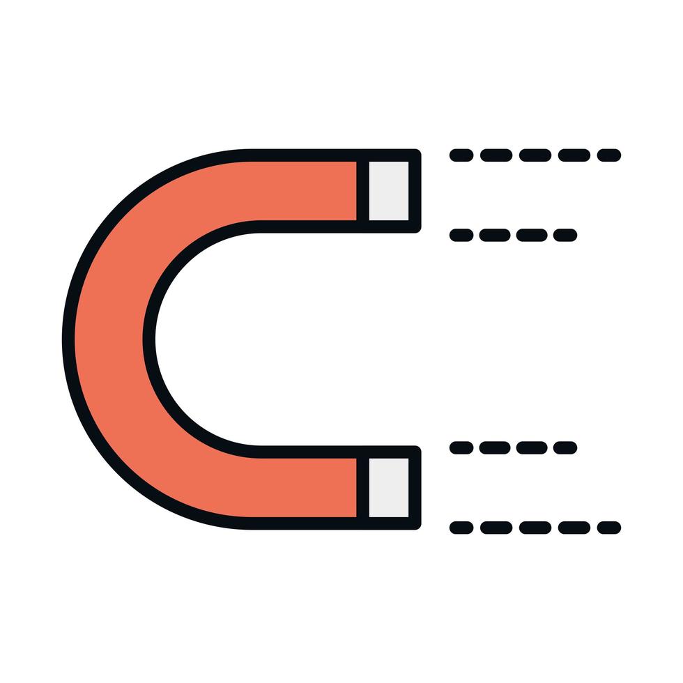 linea magnetica educazione matematica scuola scienza e icona stile riempimento vettore
