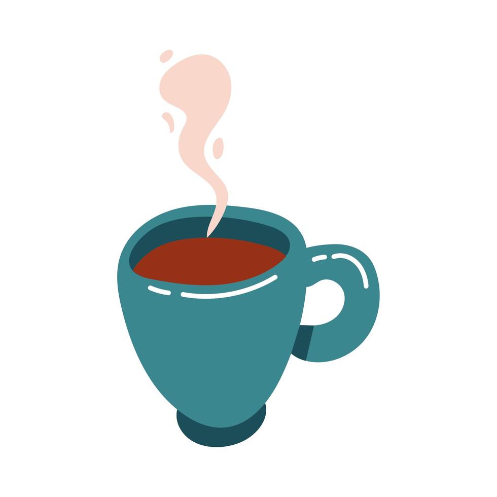 tazza di caffè bevanda icona di stile a forma libera vettore
