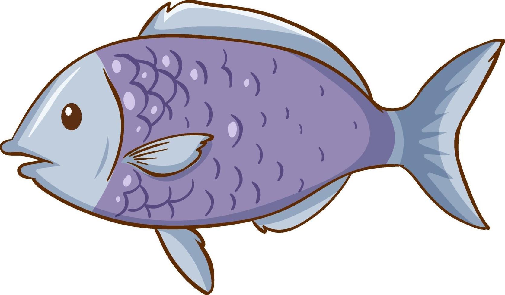 stile cartone animato di pesce isolato vettore