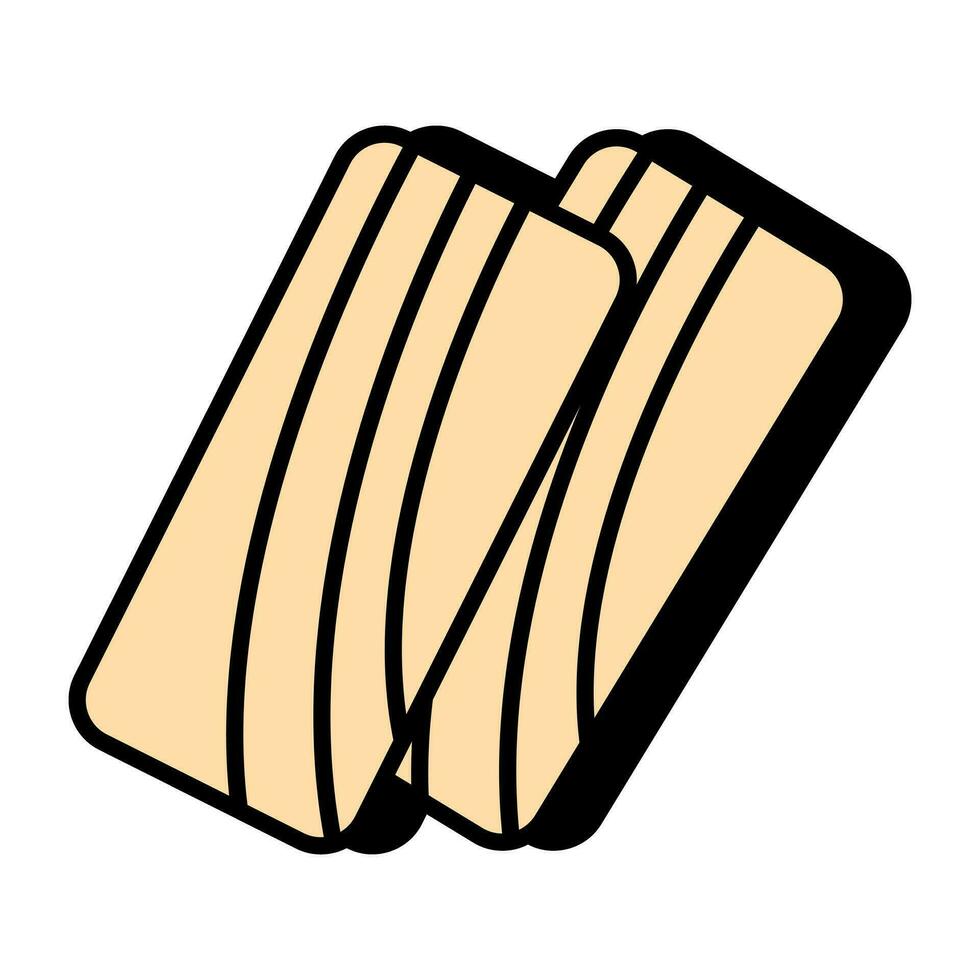 un' piatto design icona di legna tavole vettore