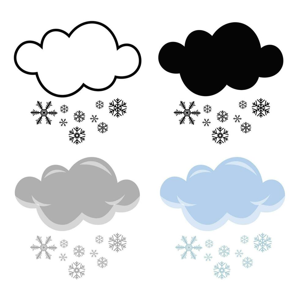 astratto moderno nevoso tempo metereologico silhouette illustrazione vettore
