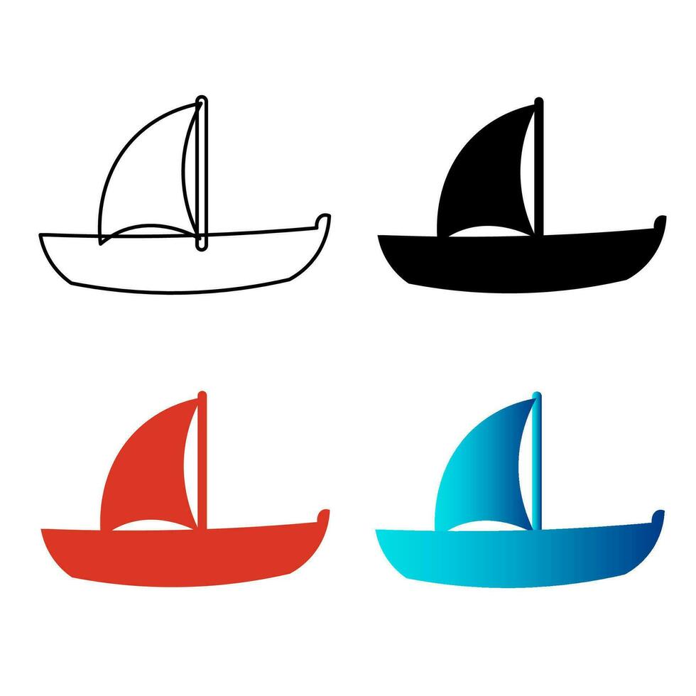 astratto barca a vela silhouette illustrazione vettore
