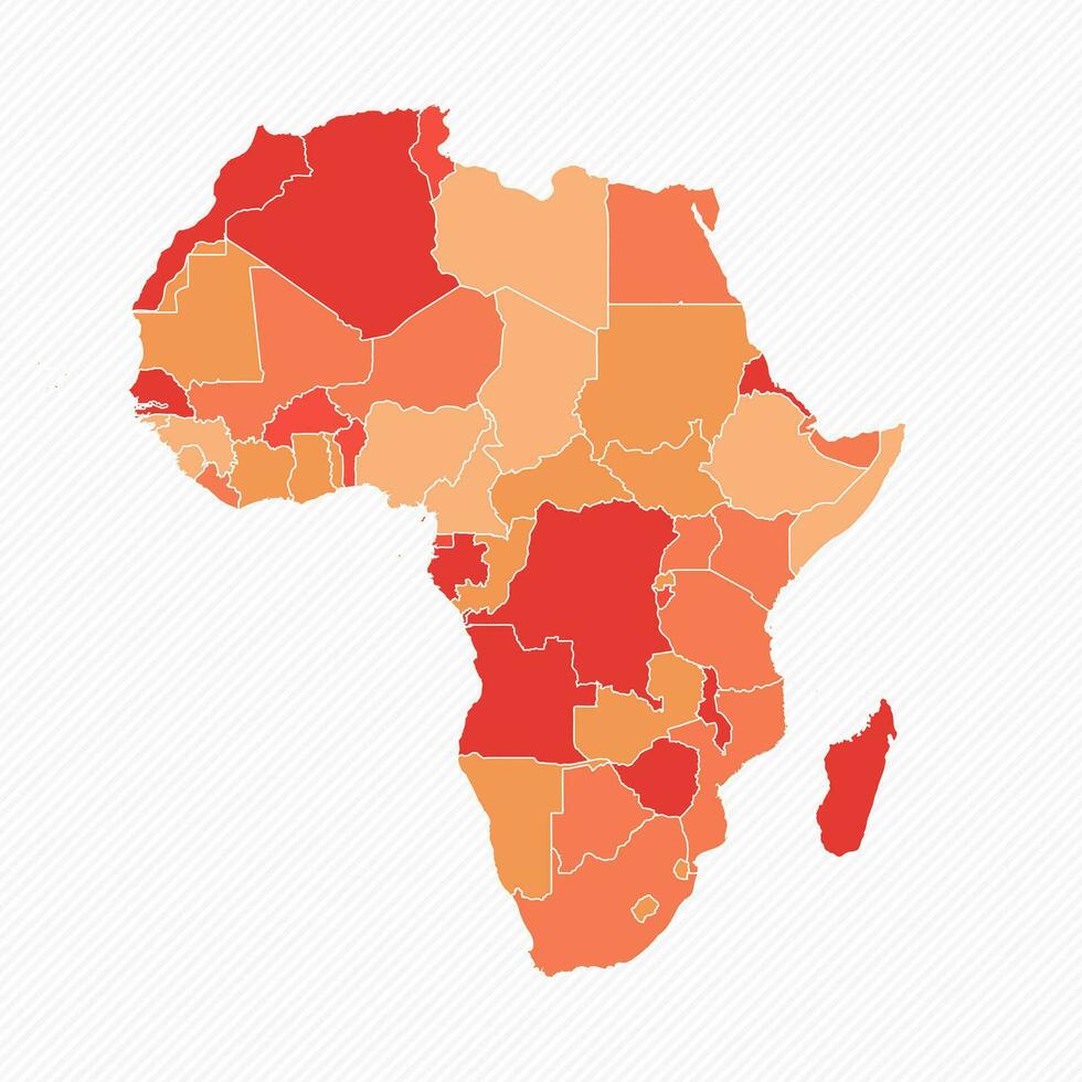 colorato Africa diviso carta geografica illustrazione vettore