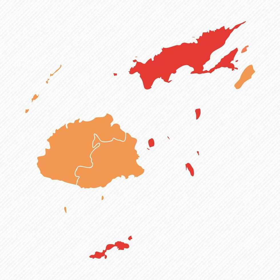 colorato fiji diviso carta geografica illustrazione vettore