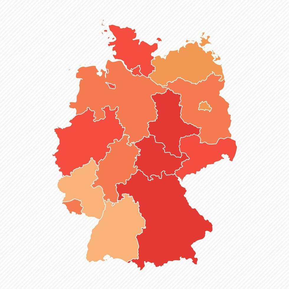 colorato Germania diviso carta geografica illustrazione vettore