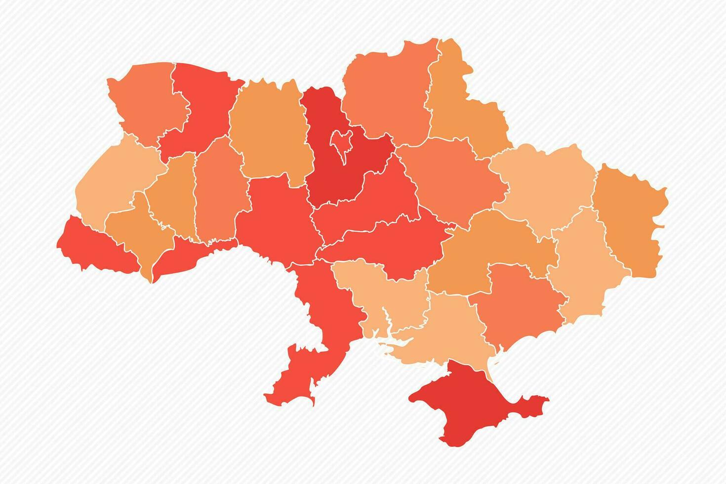 colorato Ucraina diviso carta geografica illustrazione vettore