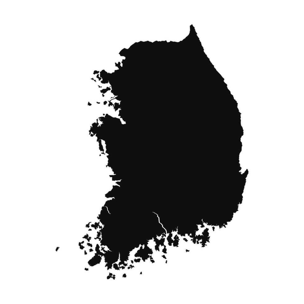 astratto silhouette Sud Corea semplice carta geografica vettore