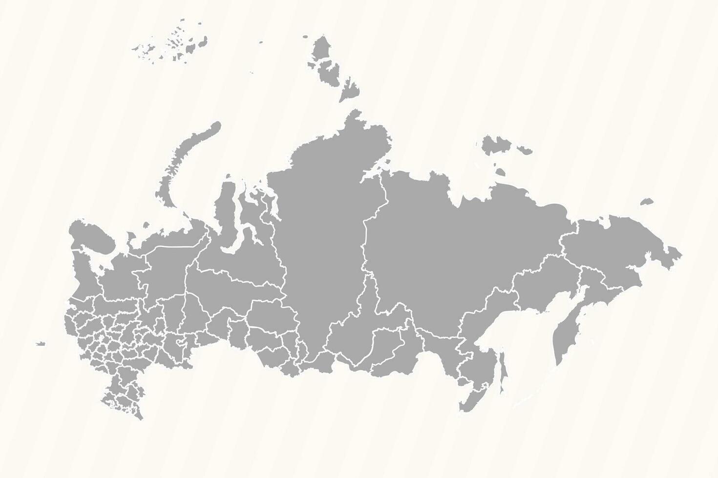 dettagliato carta geografica di Russia con stati e città vettore