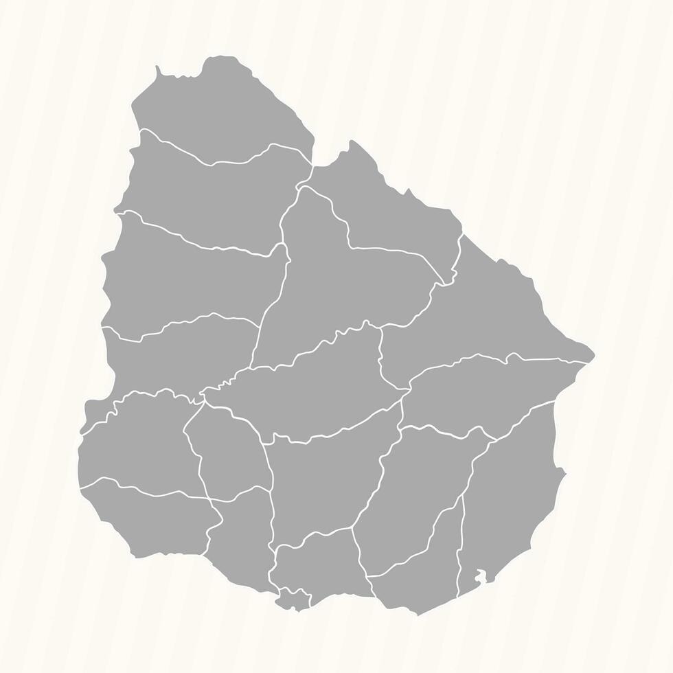 dettagliato carta geografica di Uruguay con stati e città vettore