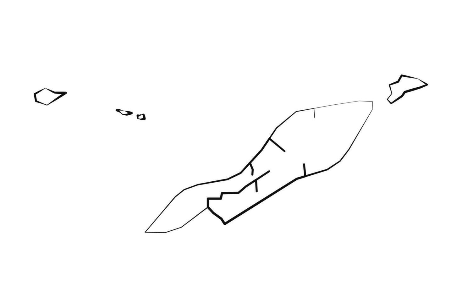 mano disegnato foderato anguilla semplice carta geografica disegno vettore