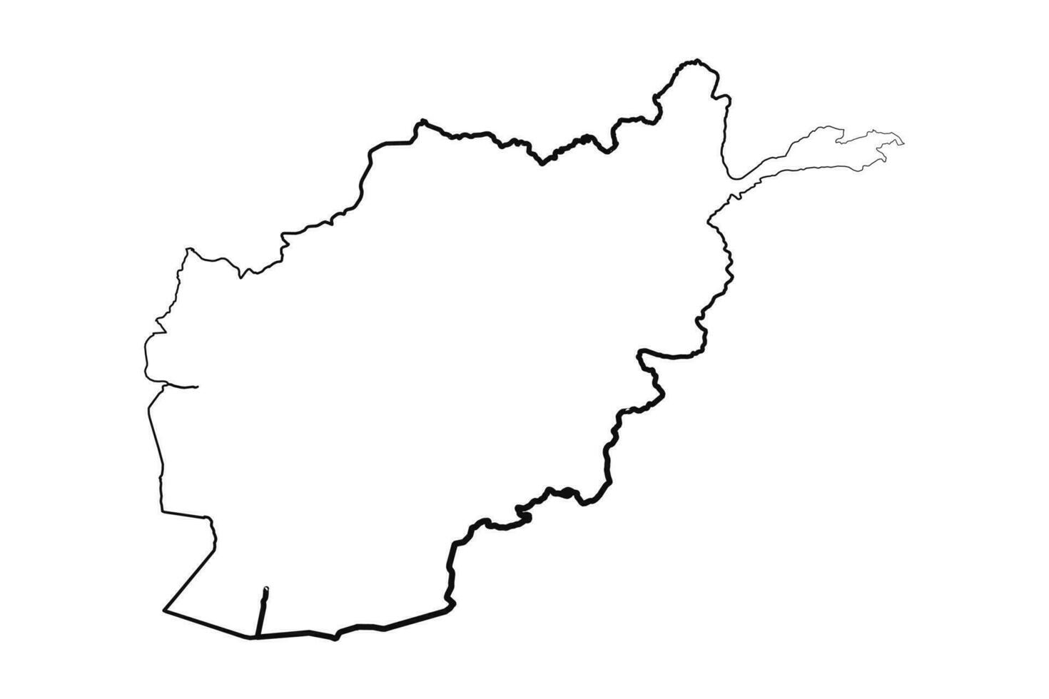 mano disegnato foderato afghanistan semplice carta geografica disegno vettore