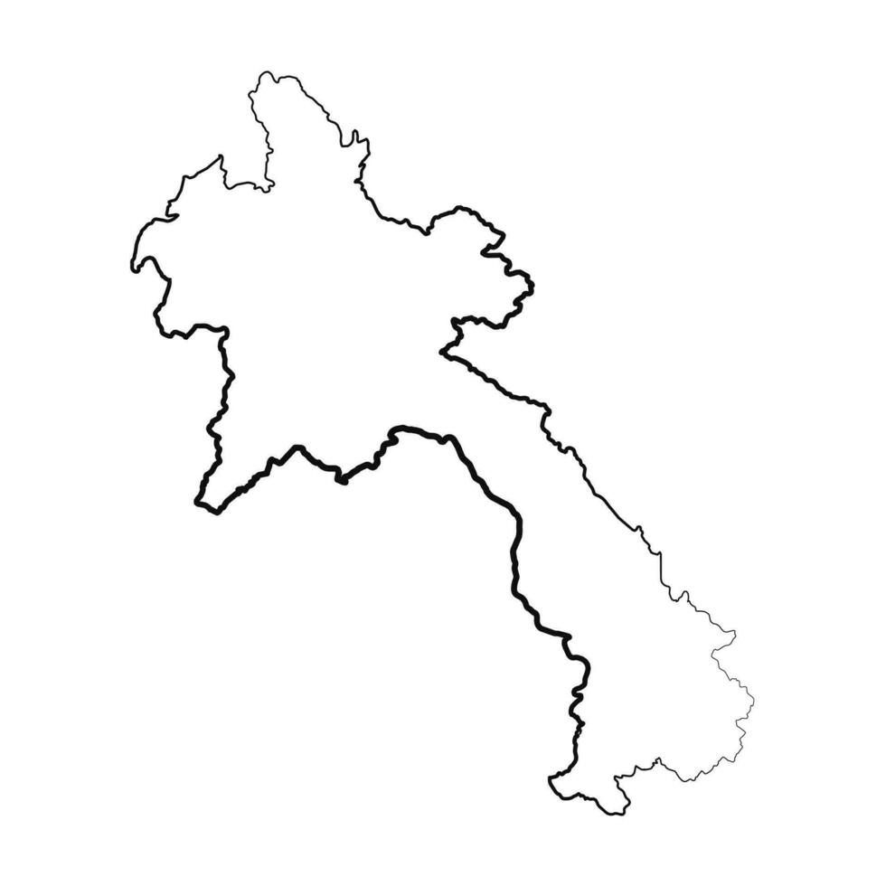 mano disegnato foderato Laos semplice carta geografica disegno vettore