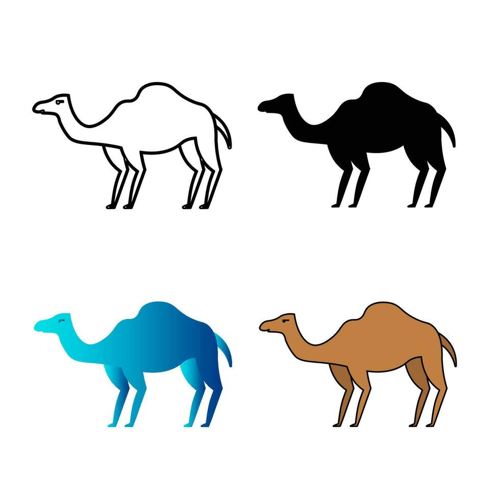 astratto piatto cammello animale silhouette illustrazione vettore
