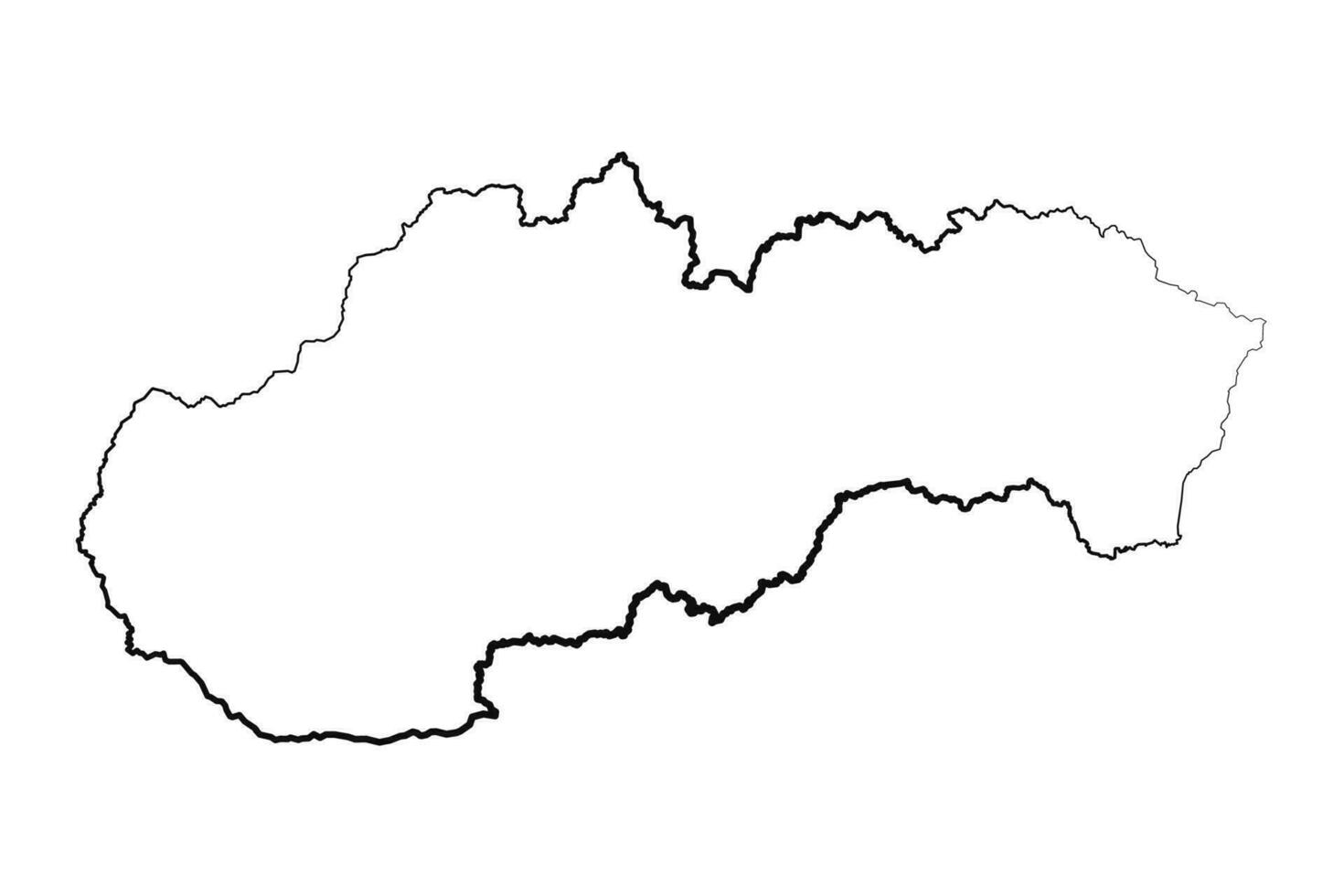 mano disegnato foderato slovacchia semplice carta geografica disegno vettore