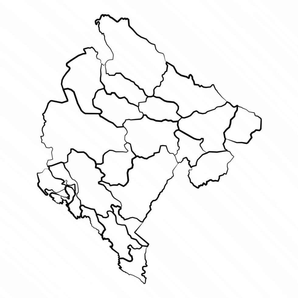 mano disegnato montenegro carta geografica illustrazione vettore