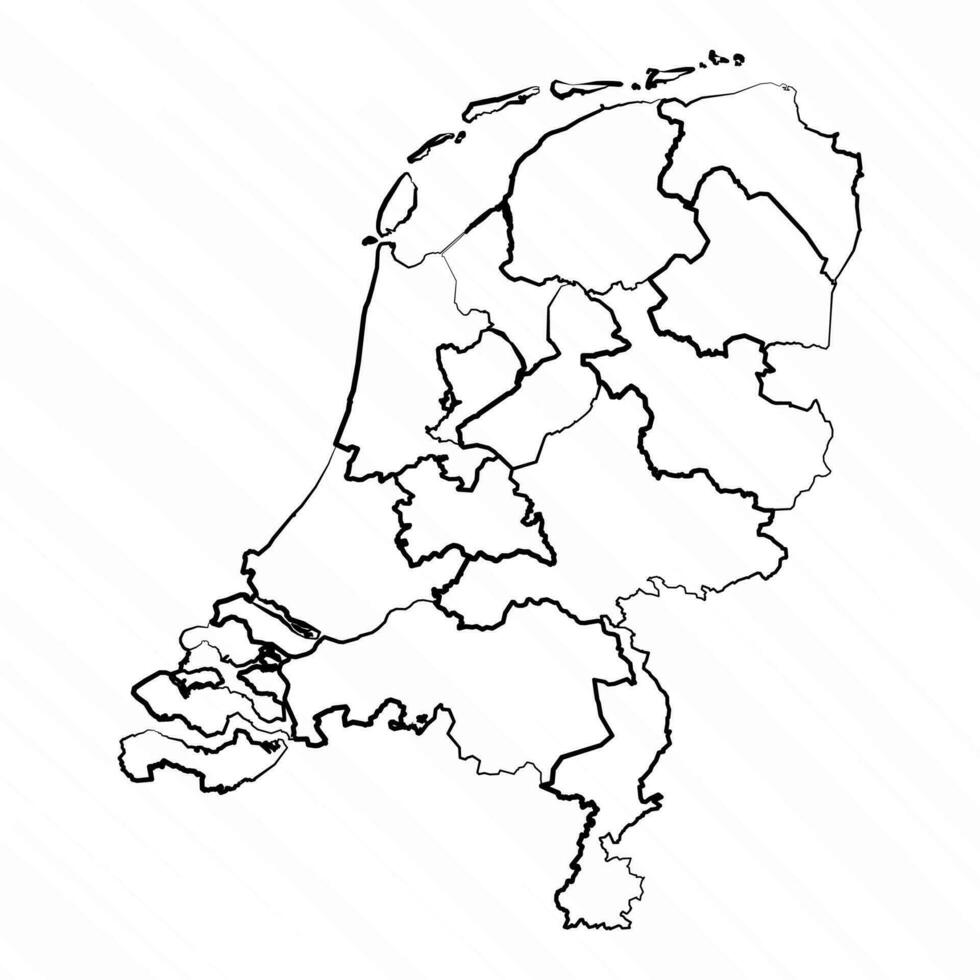 mano disegnato Olanda carta geografica illustrazione vettore