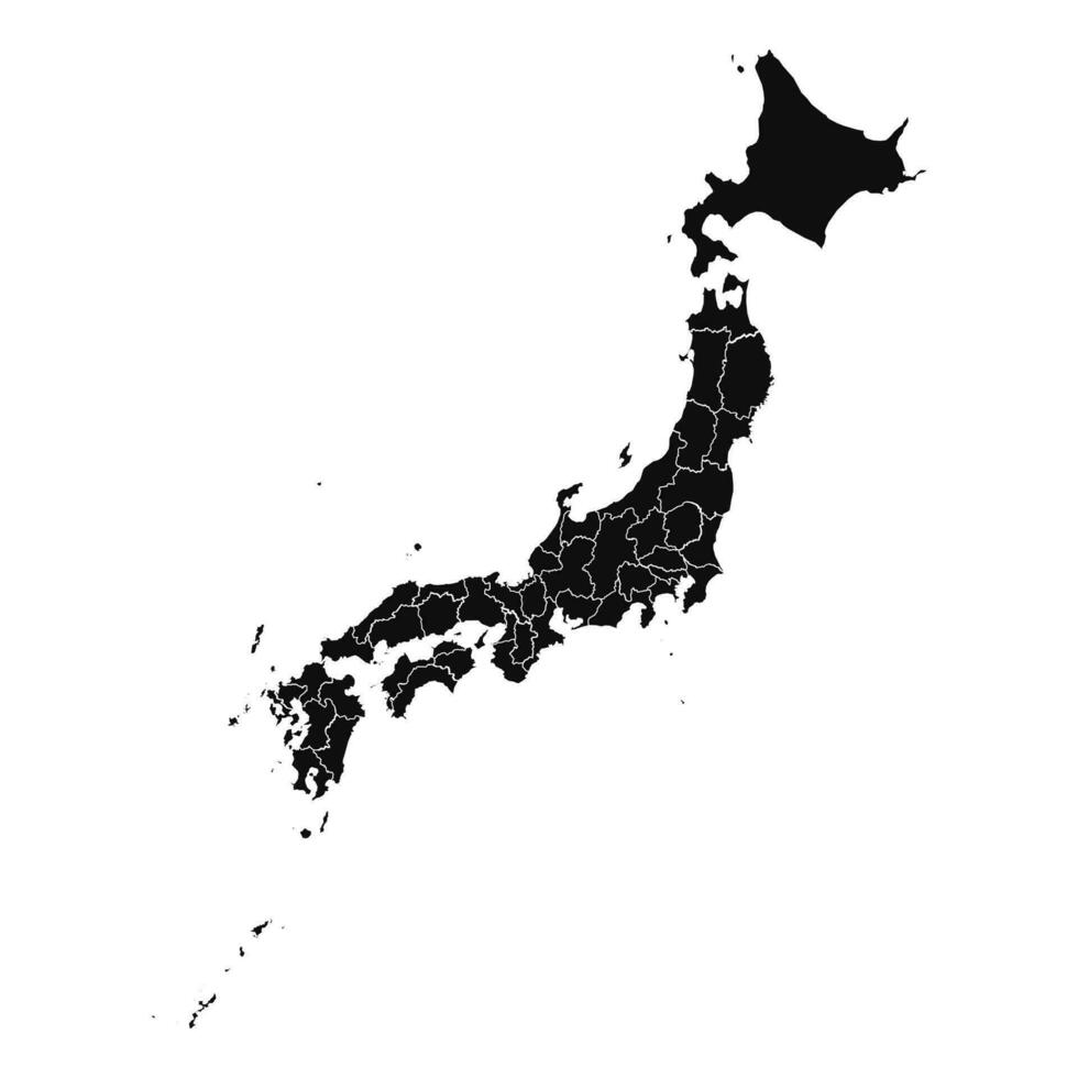 astratto Giappone silhouette dettagliato carta geografica vettore