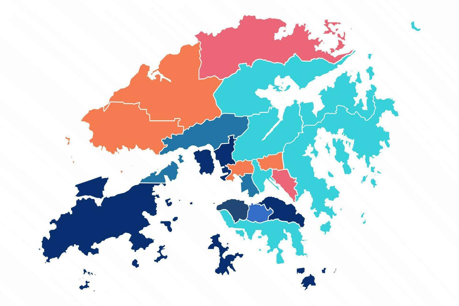 multicolore carta geografica di Hong Kong con province vettore