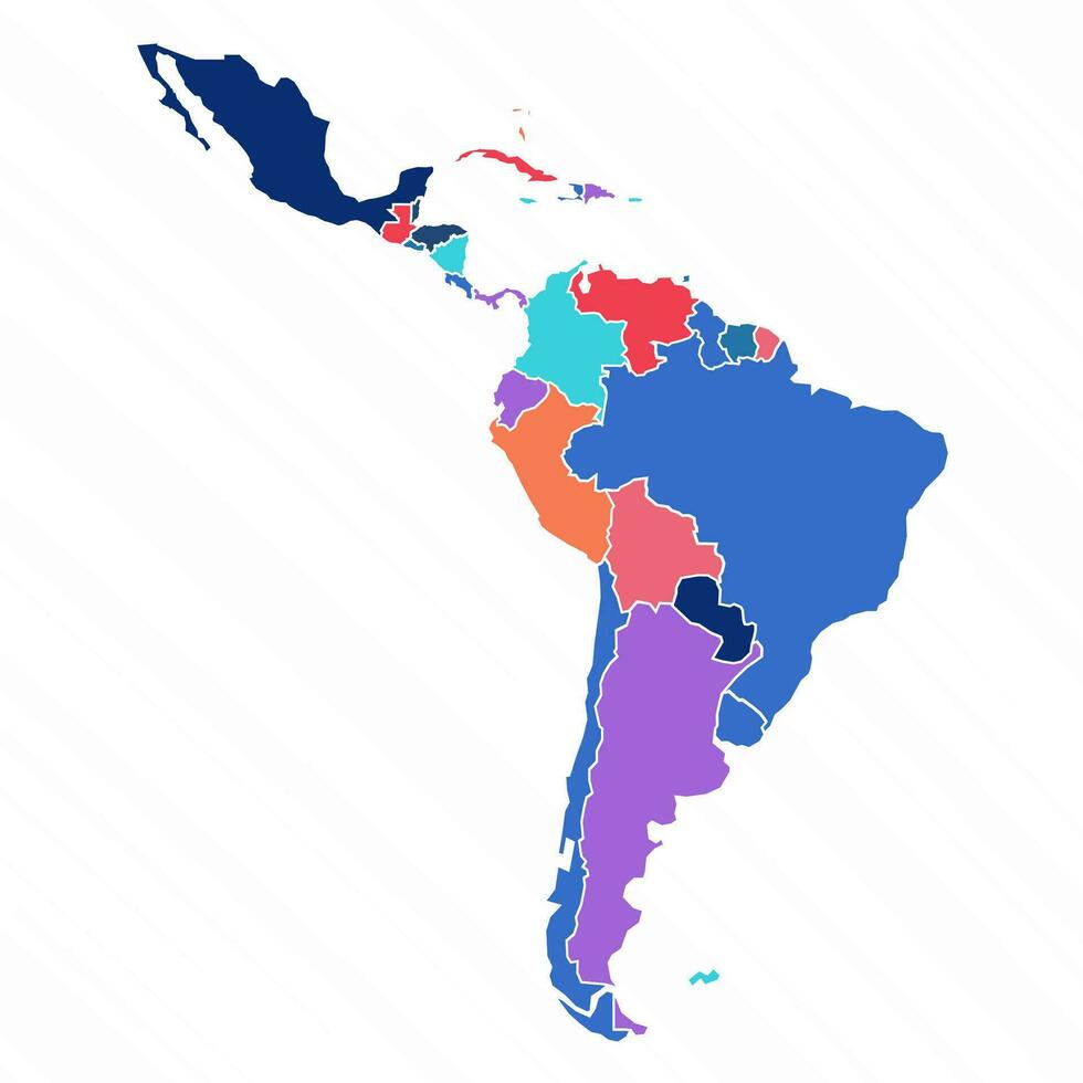 multicolore carta geografica di latino America con paesi vettore